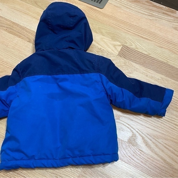 Carter’s Winter Jacket 24 months Full Zip Snap Button Hooded Green Blue Coat - Picture 6 of 8